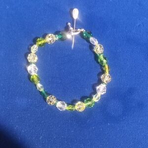 Elegant Green and Yellow Beaded Bracelet